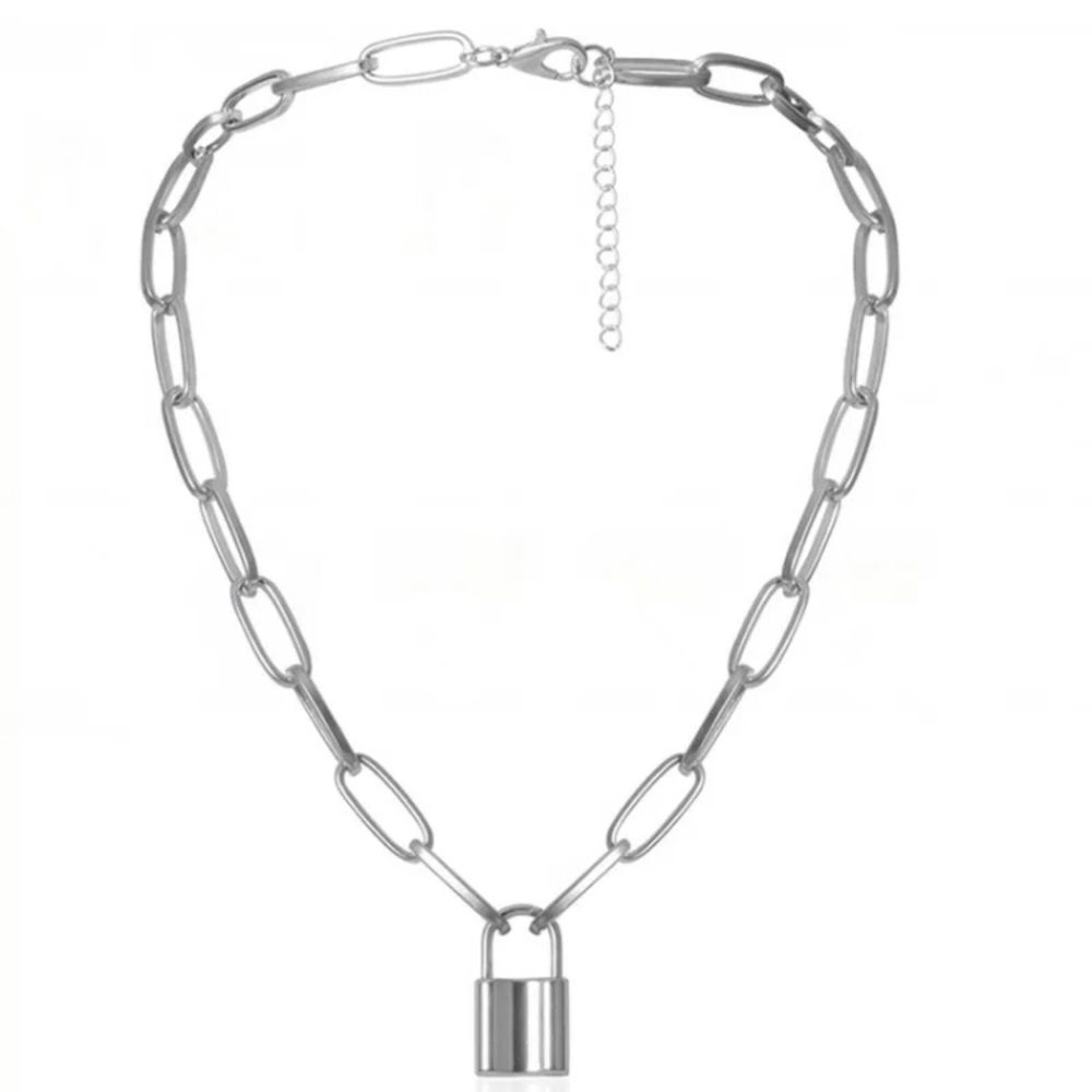 Lock Pendant Necklace - Padlock Charm - Picture 10 of 11